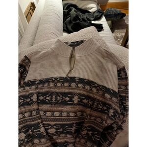 Buckle DepartWest Men's XL Quarter Zip Pullover Southwestern Pattern Sweater